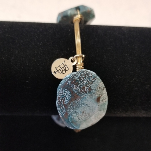 Bourbon and Bowties Jewelry - Turquoise Stone Bourbon and Boweties Bangle